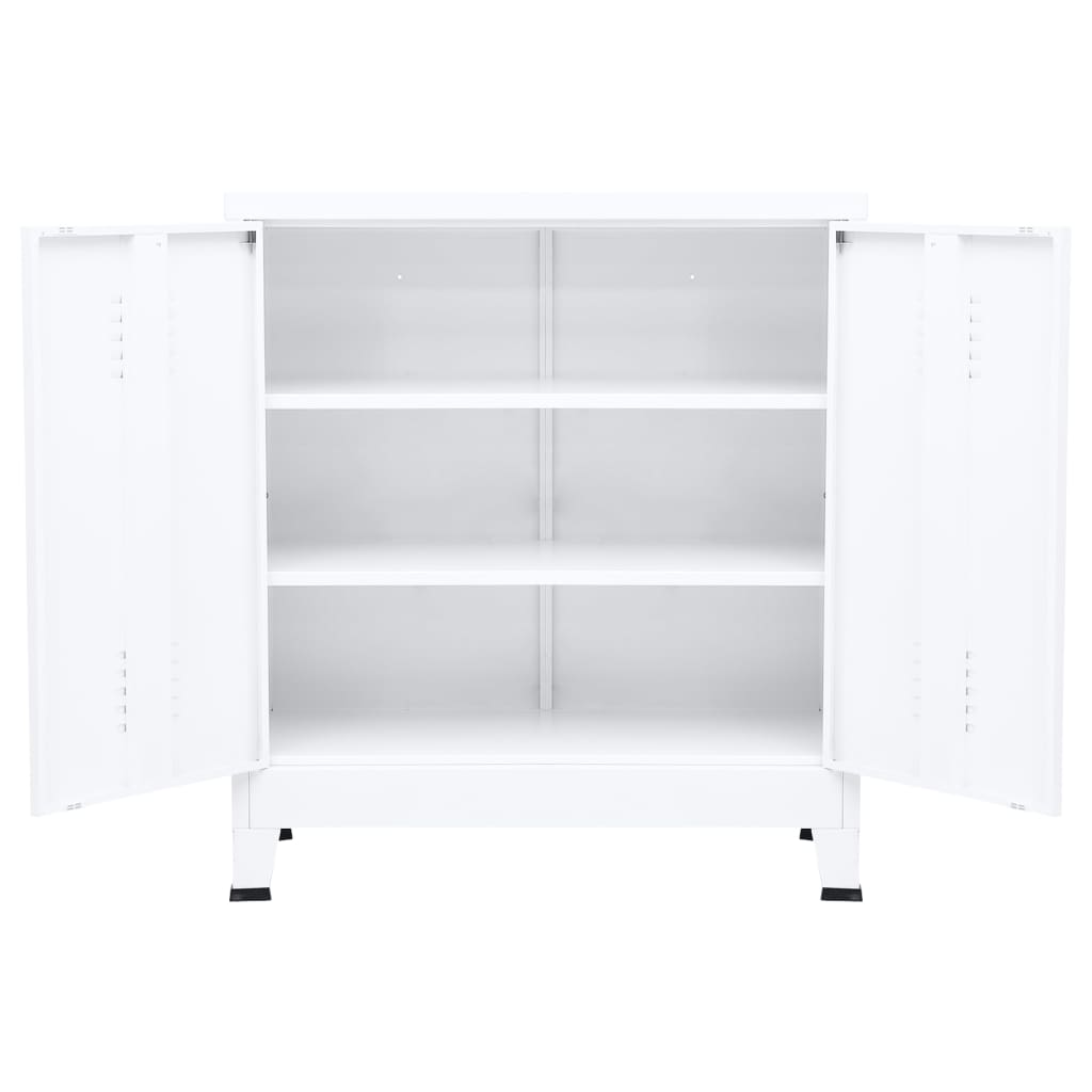 Storage cabinet, white, 90x40x100cm, steel, industrial