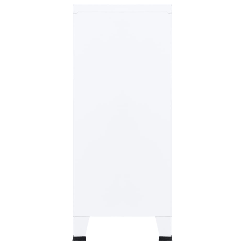 Storage cabinet, white, 90x40x100cm, steel, industrial