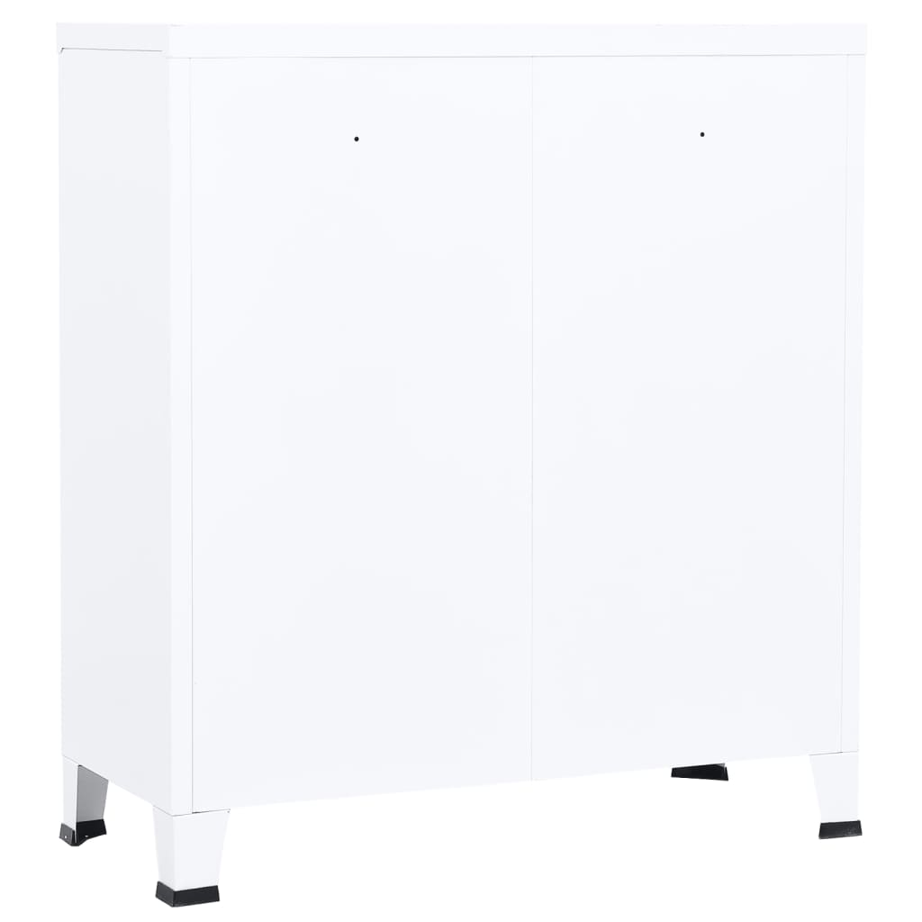 Storage cabinet, white, 90x40x100cm, steel, industrial