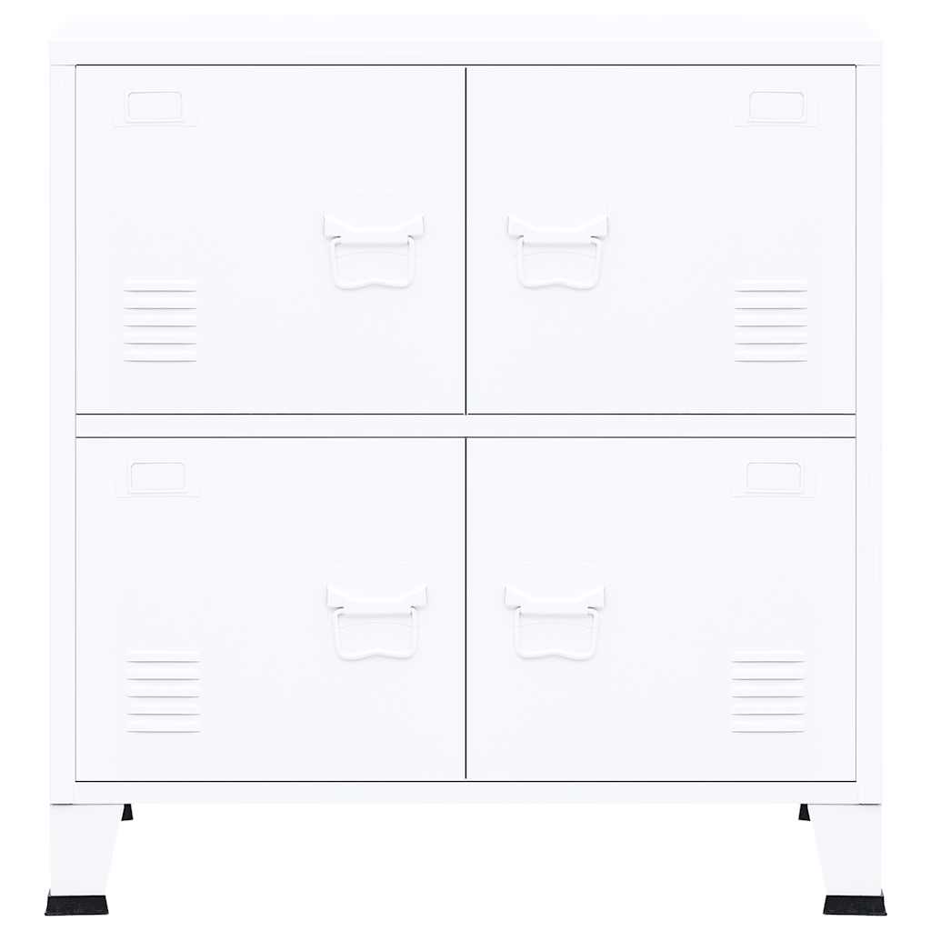 Storage cabinet, white, 75x40x80cm, steel, industrial