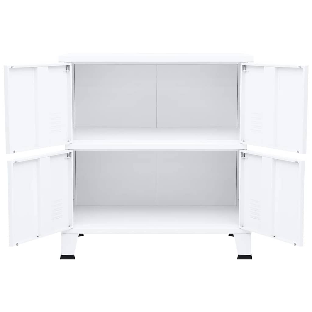 Storage cabinet, white, 75x40x80cm, steel, industrial