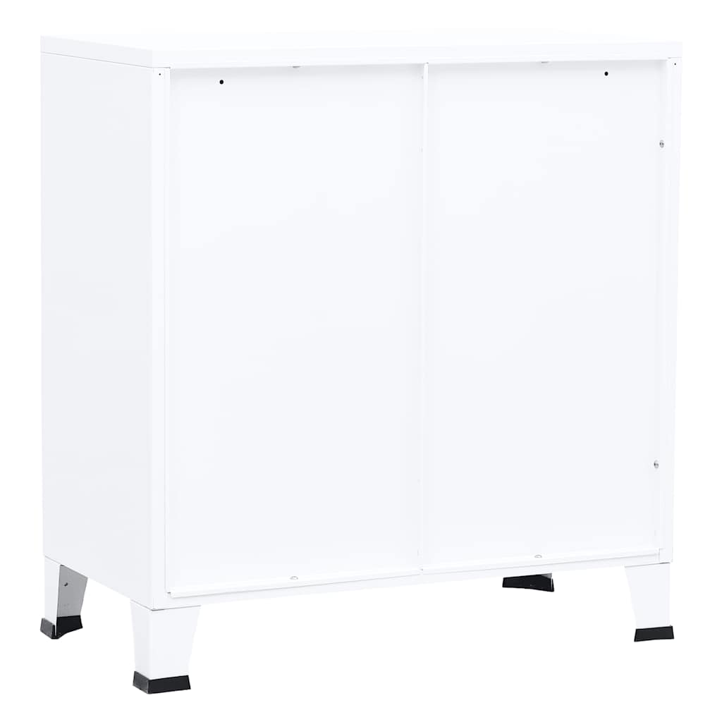 Storage cabinet, white, 75x40x80cm, steel, industrial