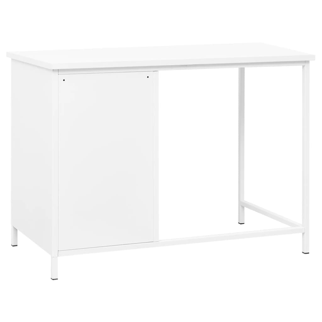 Rakstāmgalds ar atvilktnēm, balts, 105x52x75cm, tērauds