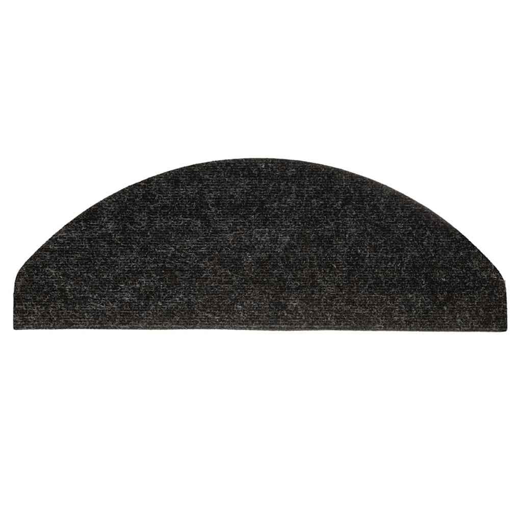 Lipnūs laiptų kilimėliai, 15vnt., juodos spalvos, 56x17x3 cm
