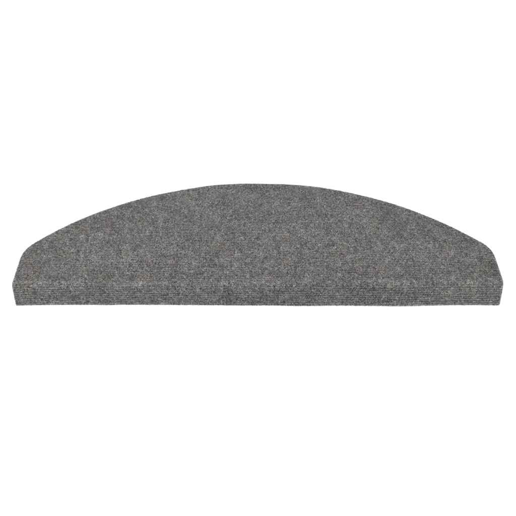 Lipnūs laiptų kilimėliai, 15vnt., pilkos spalvos, 65x22,5x3,5cm