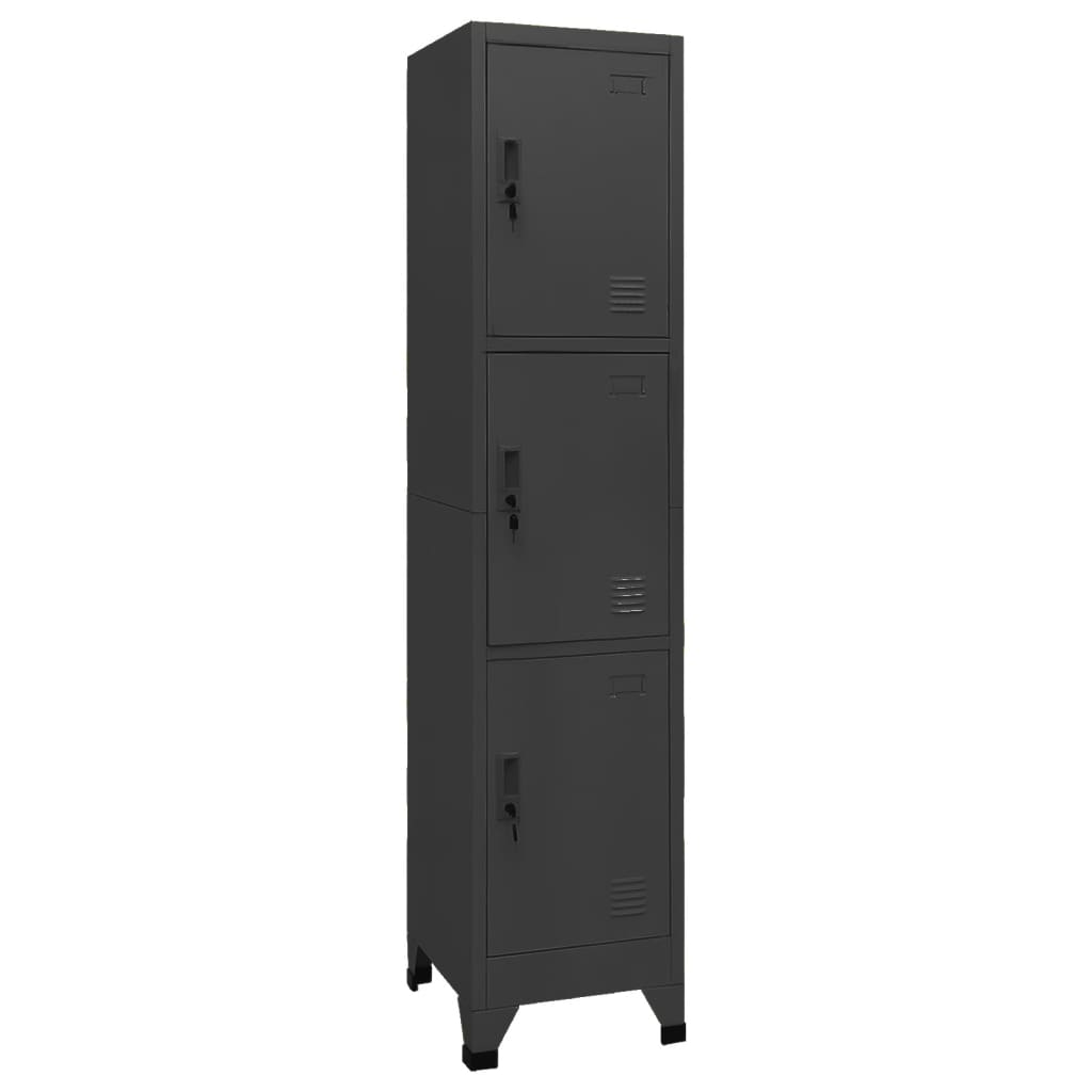 Changing room locker, anthracite, 38x45x180cm, steel