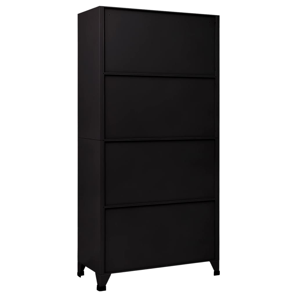 Changing room locker, black, 90x45x180cm, steel