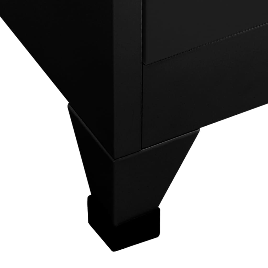 Changing room locker, black, 90x45x180cm, steel