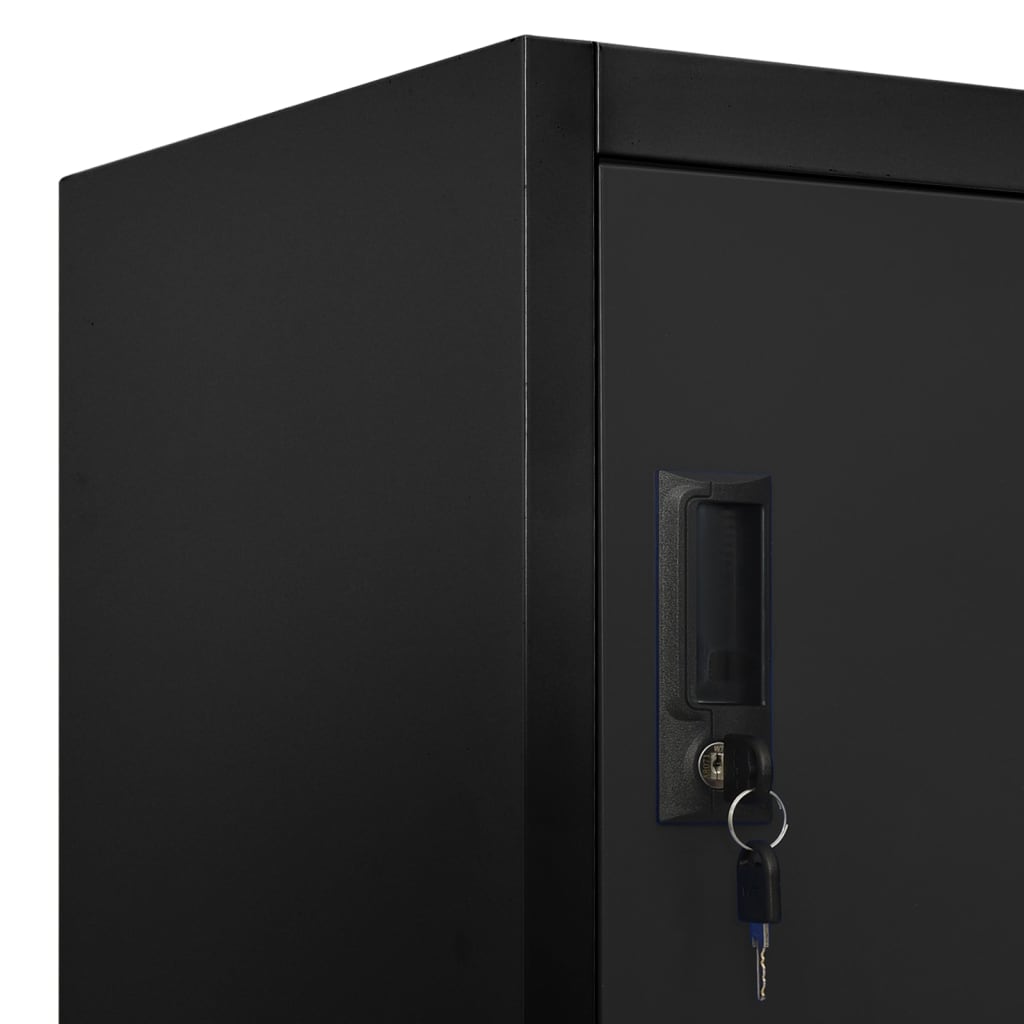 Changing room locker, black, 90x45x180cm, steel