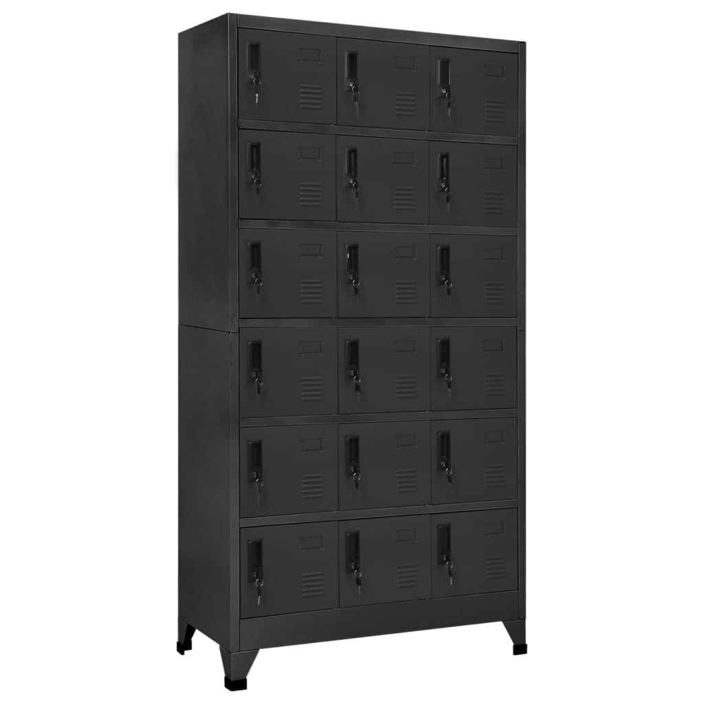 Changing room locker, anthracite, 90x40x180cm, steel