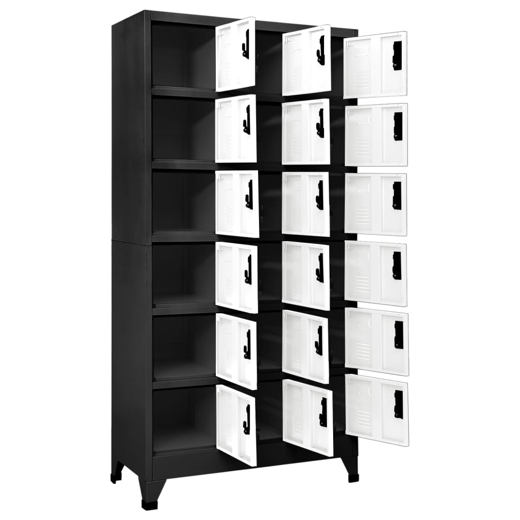 Changing room locker, anthracite/white, 90x40x180cm, steel