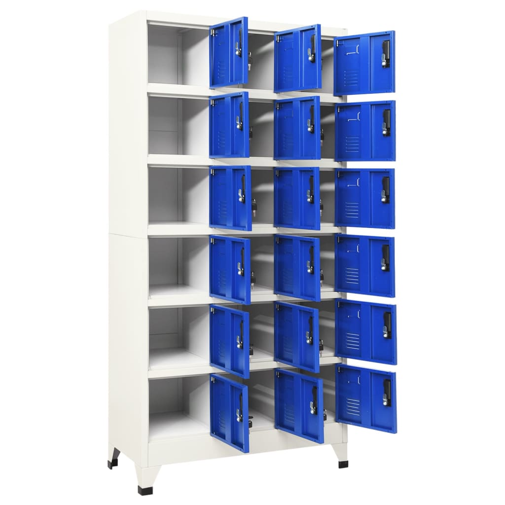 Changing room locker, grey and blue, 90x40x180cm, steel