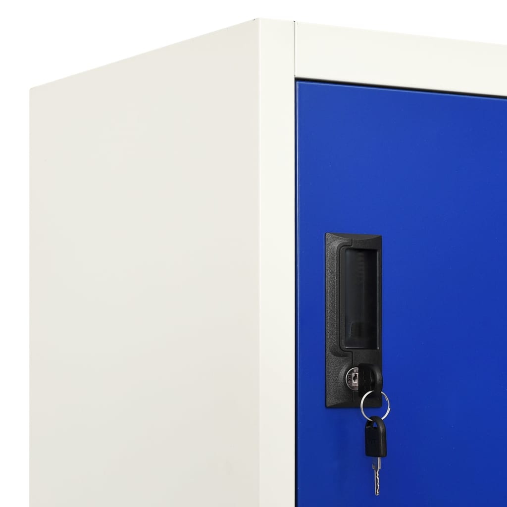Changing room locker, grey and blue, 90x40x180cm, steel