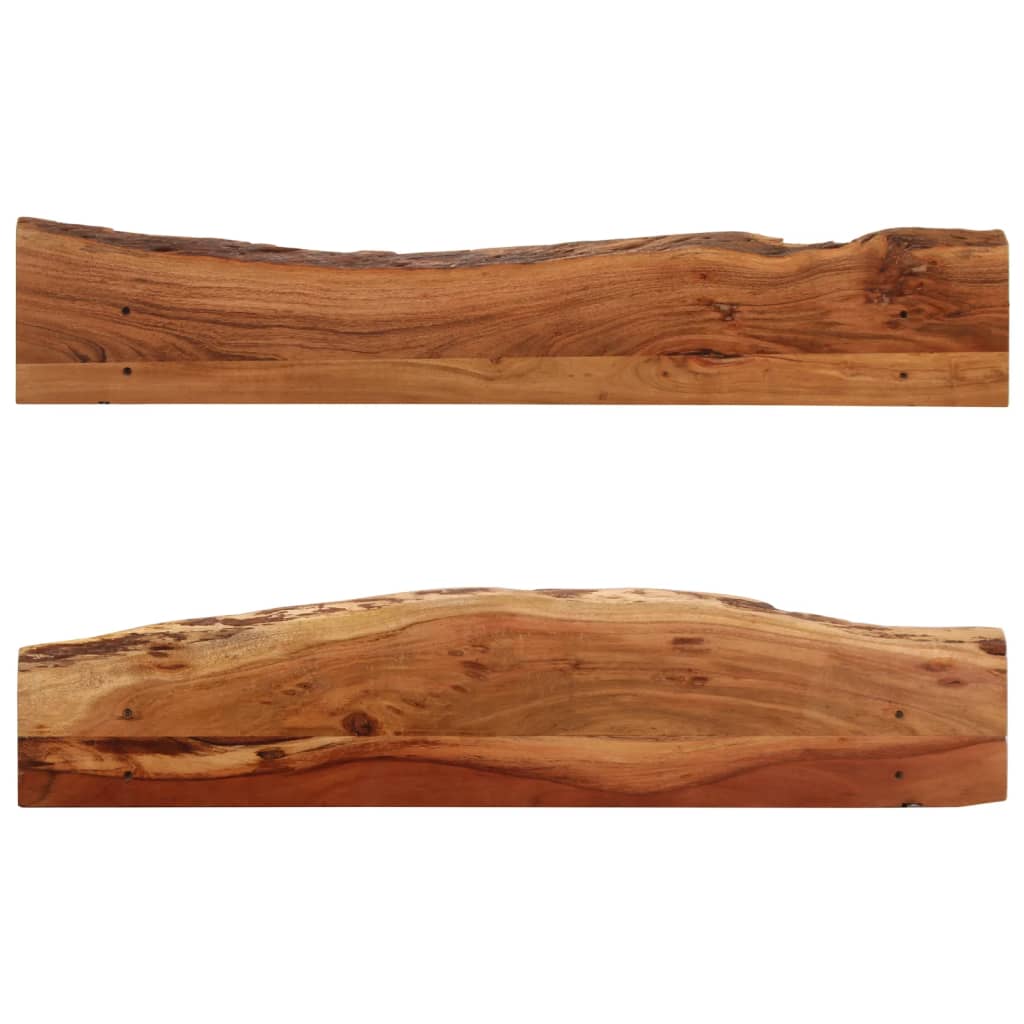 Wall shelves, 2 pcs., 110x20x18cm, solid acacia