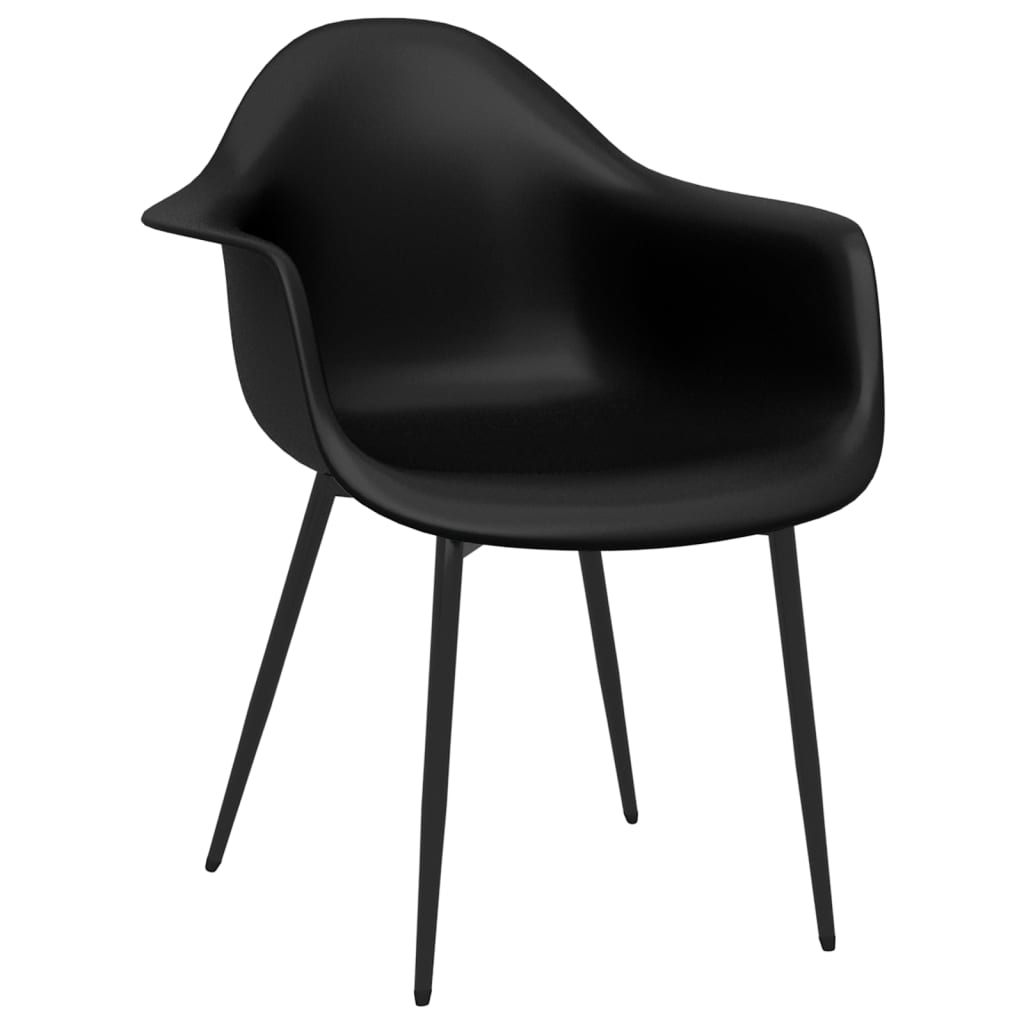 Dining chairs, 6 pcs, black, PP