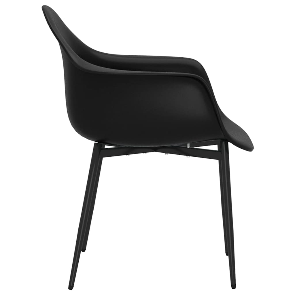 Dining chairs, 6 pcs, black, PP