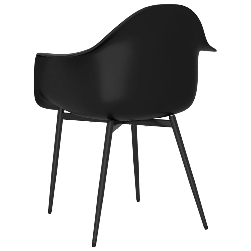 Dining chairs, 6 pcs, black, PP