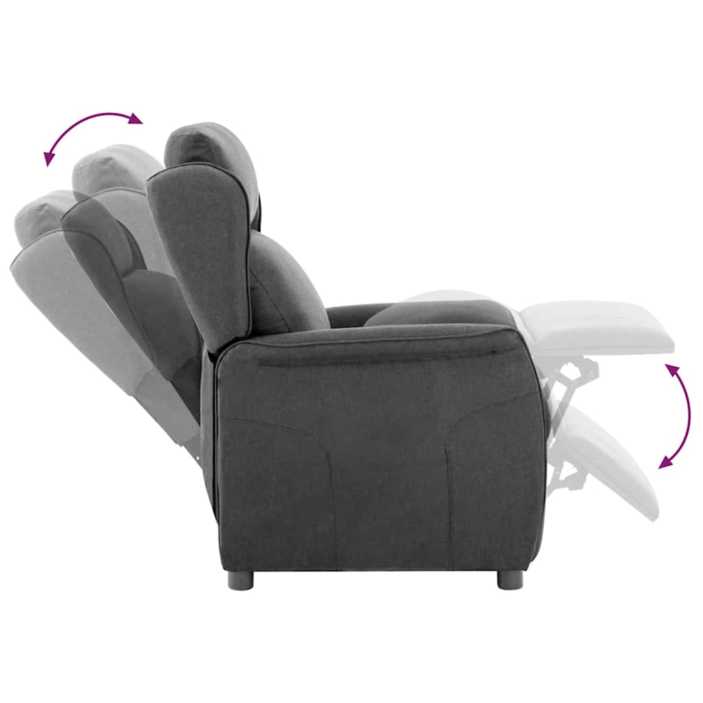 Reclining Armchair Dark grey 67.5 x 93.5 x 101.5 cm