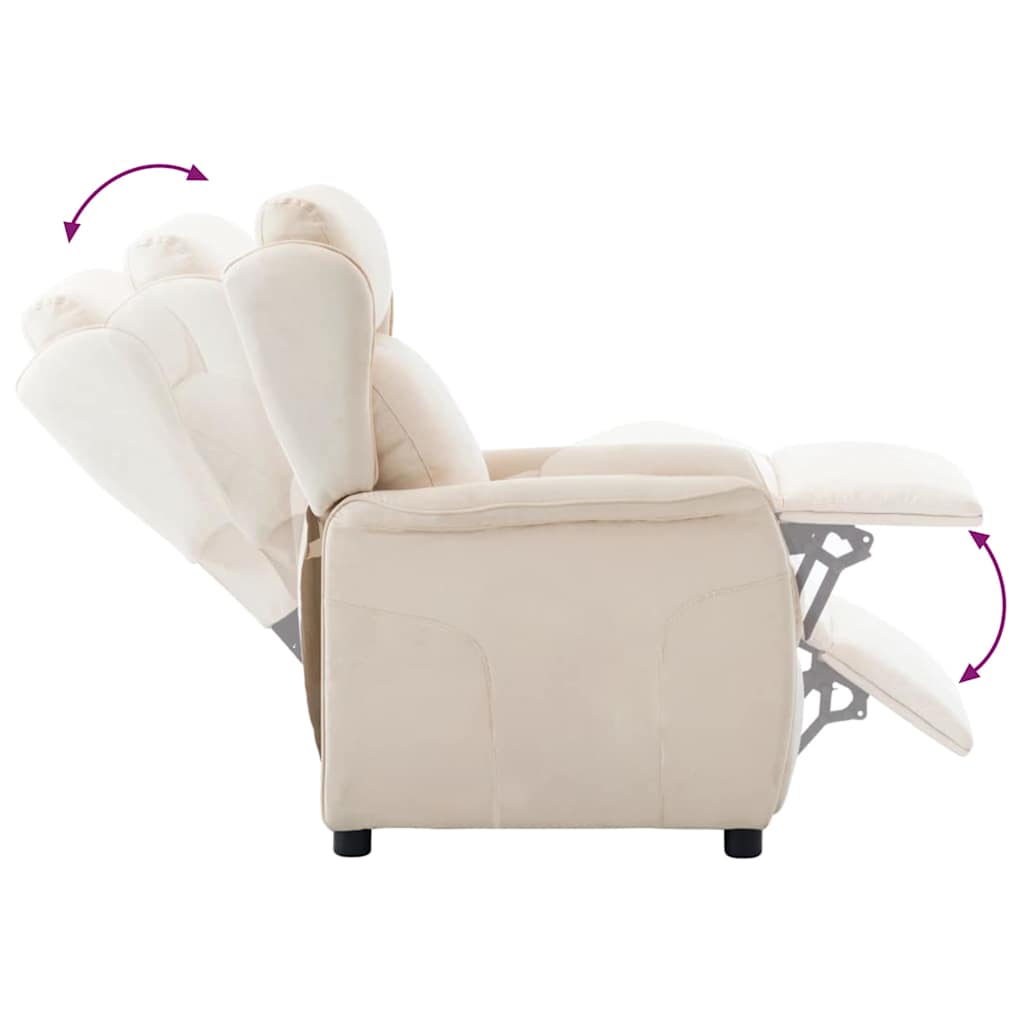 Recliner Cream 66.5 x 94 x 101.5 cm Polyester