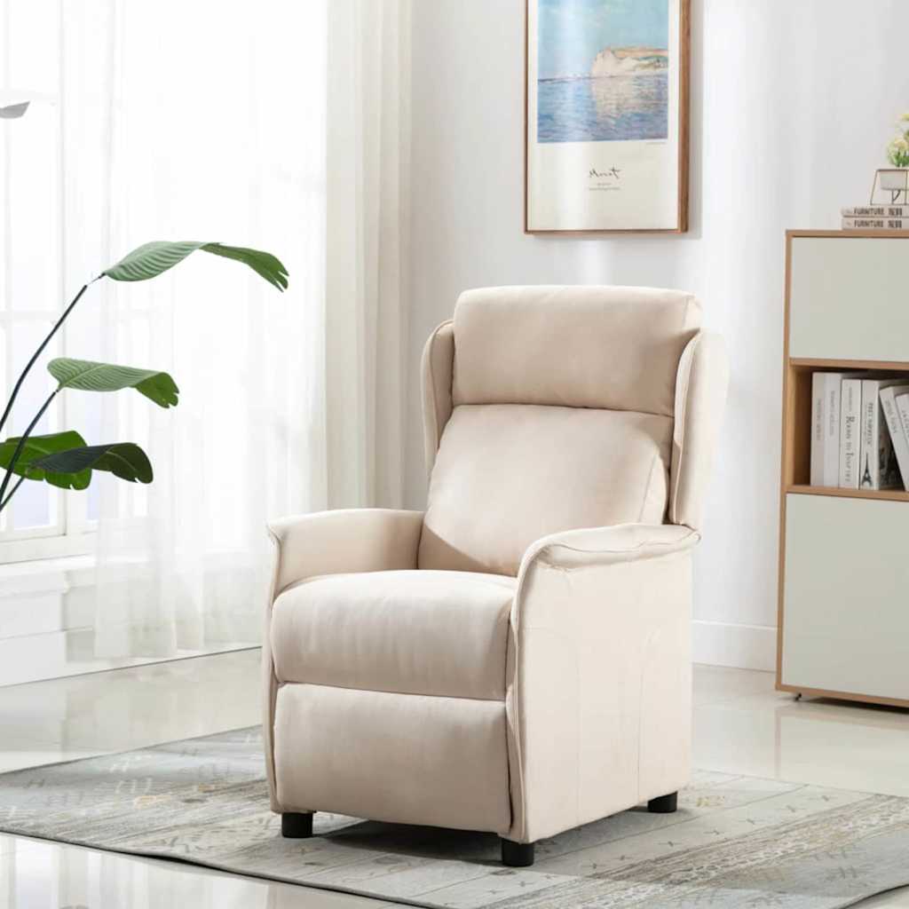 Recliner Cream 66.5 x 94 x 101.5 cm Polyester