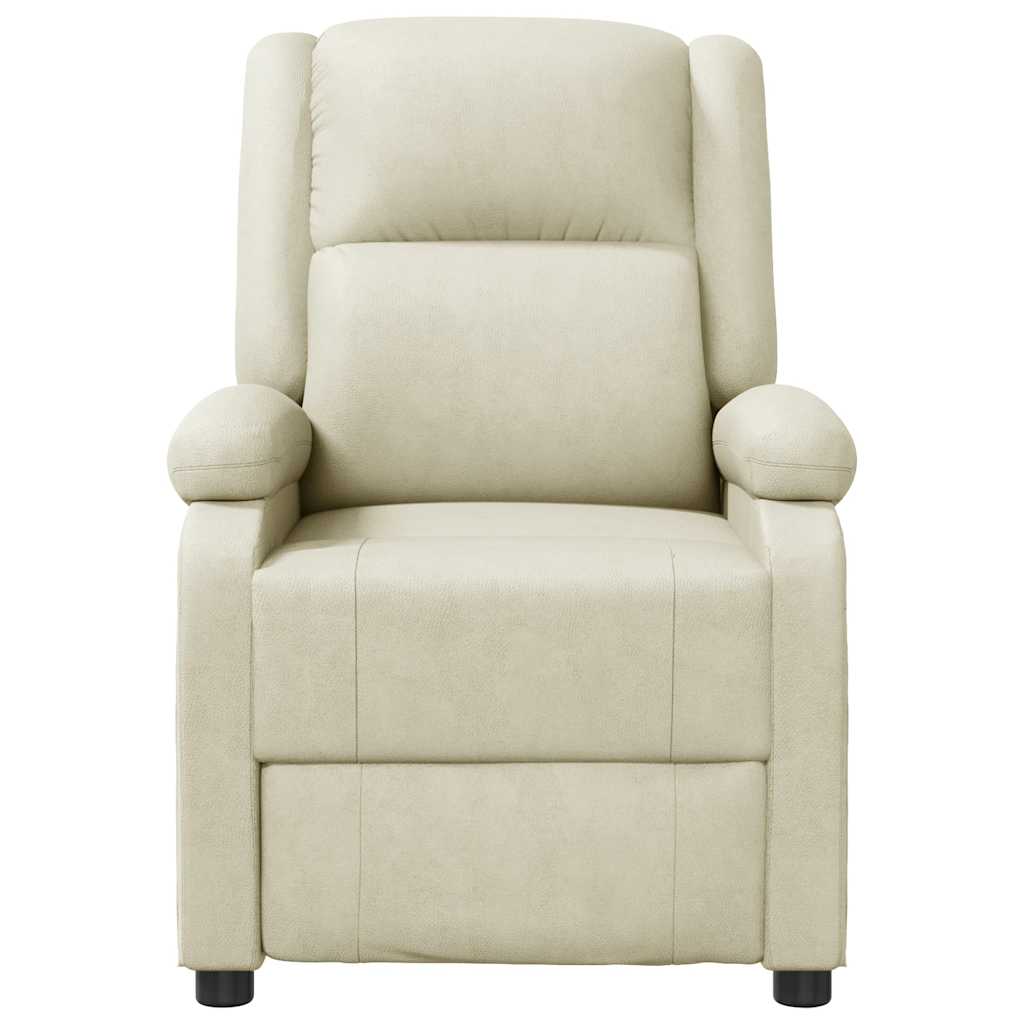 Massage chair, cream white, artificial leather