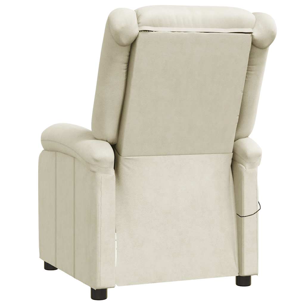 Massage chair, cream white, artificial leather
