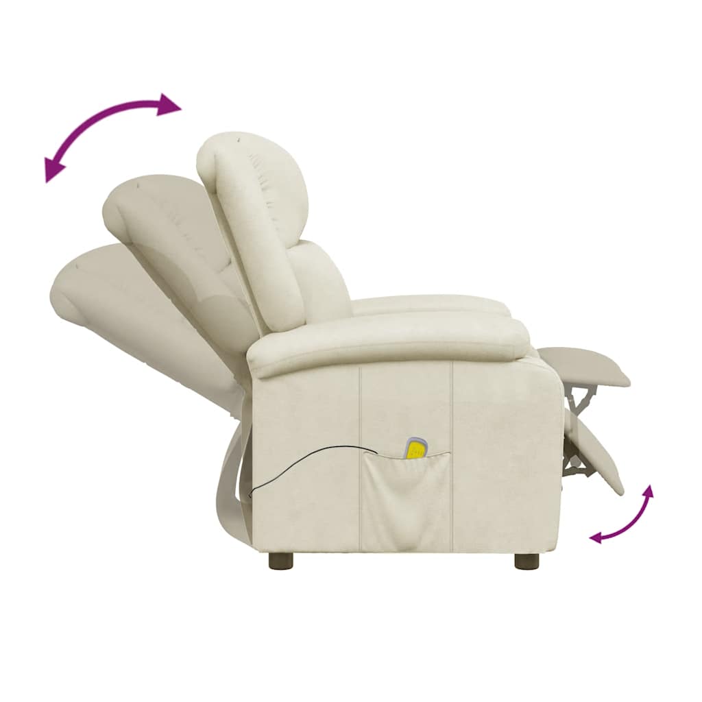 Massage chair, cream white, artificial leather