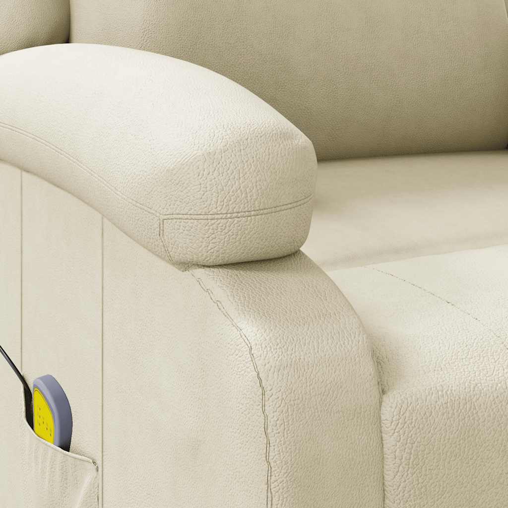 Massage chair, cream white, artificial leather