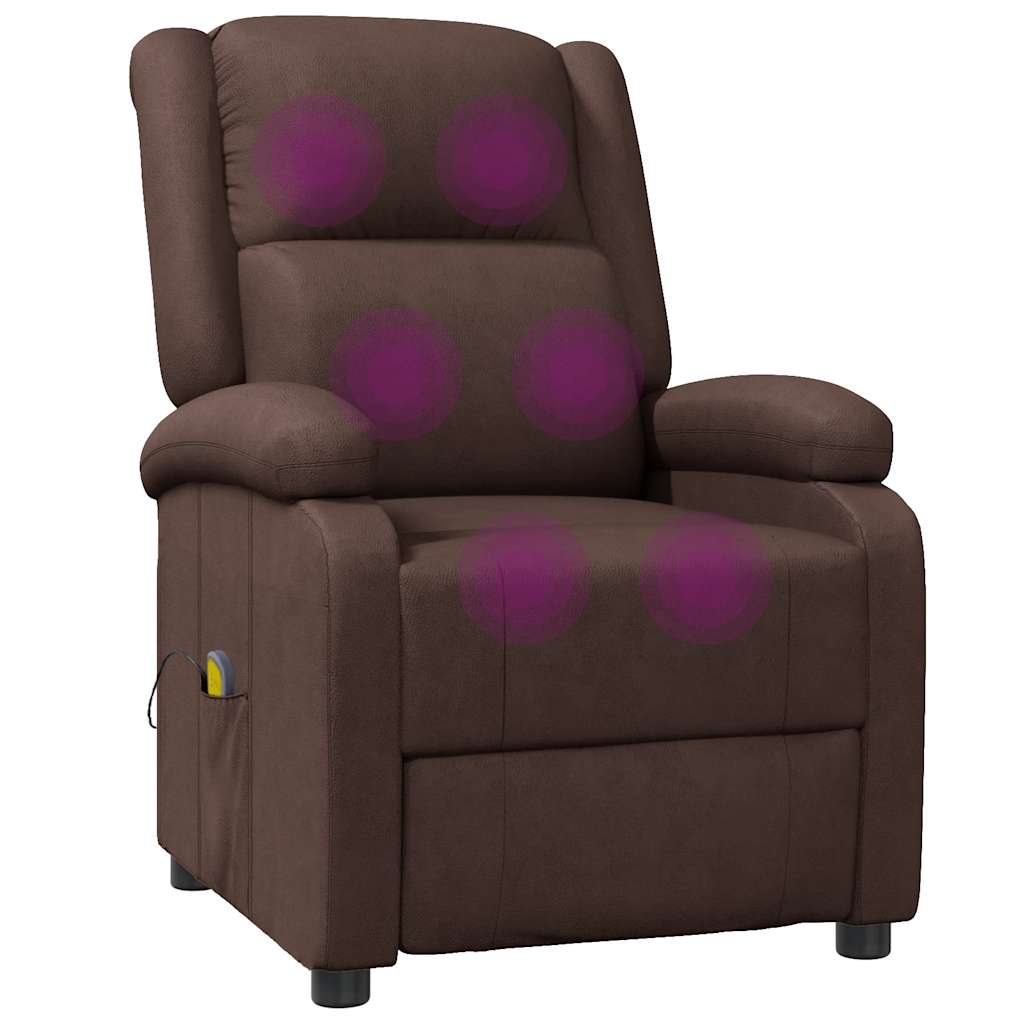 Massage chair, brown, artificial leather