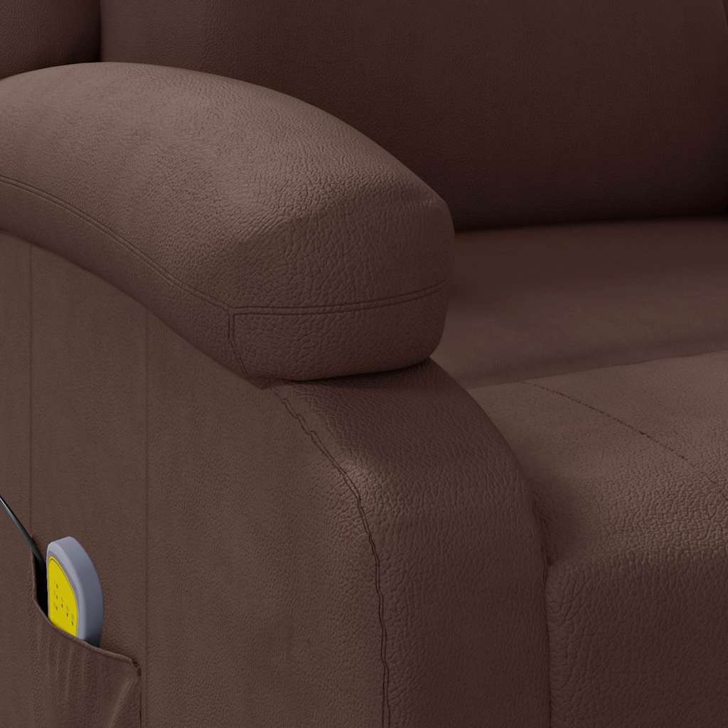 Massage chair, brown, artificial leather