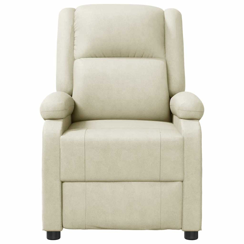 Recliner, white, artificial leather