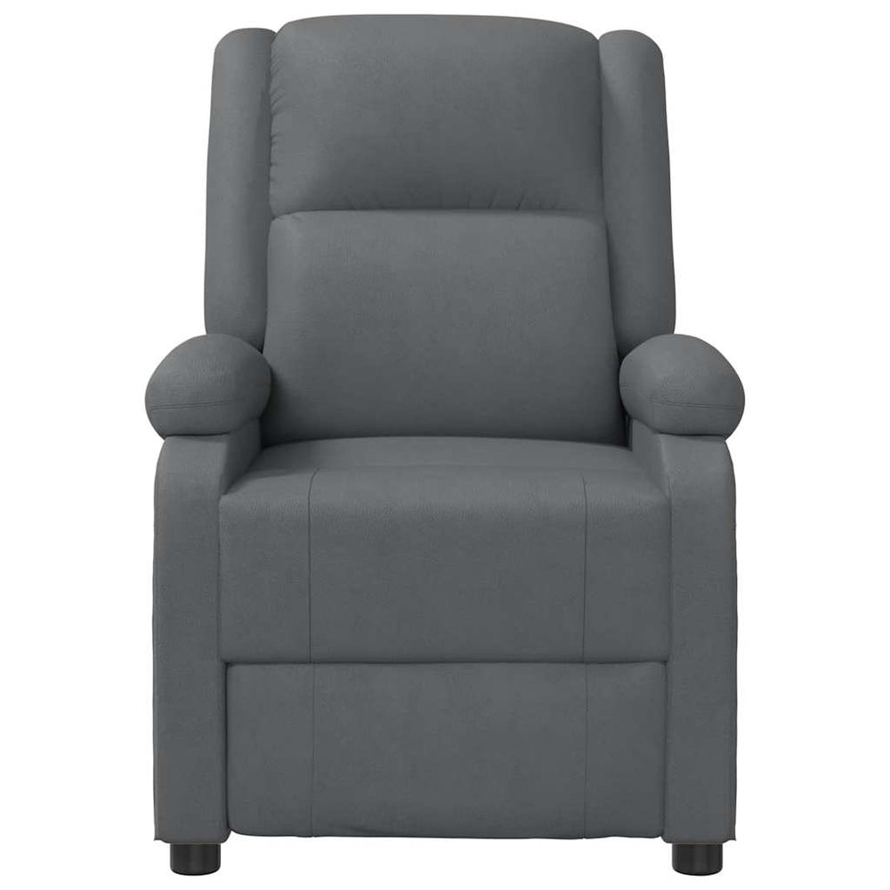 Recliner, grey, artificial leather