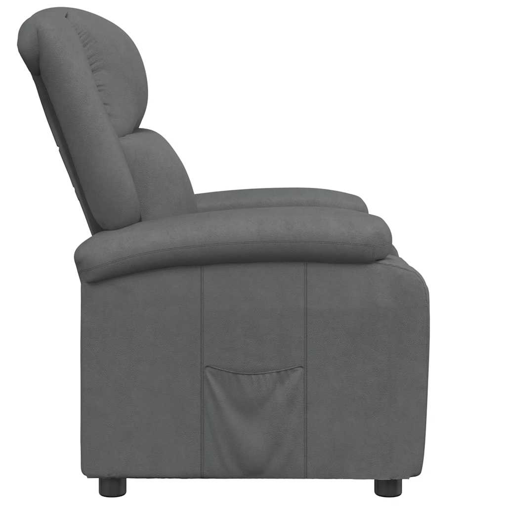 Recliner, grey, artificial leather