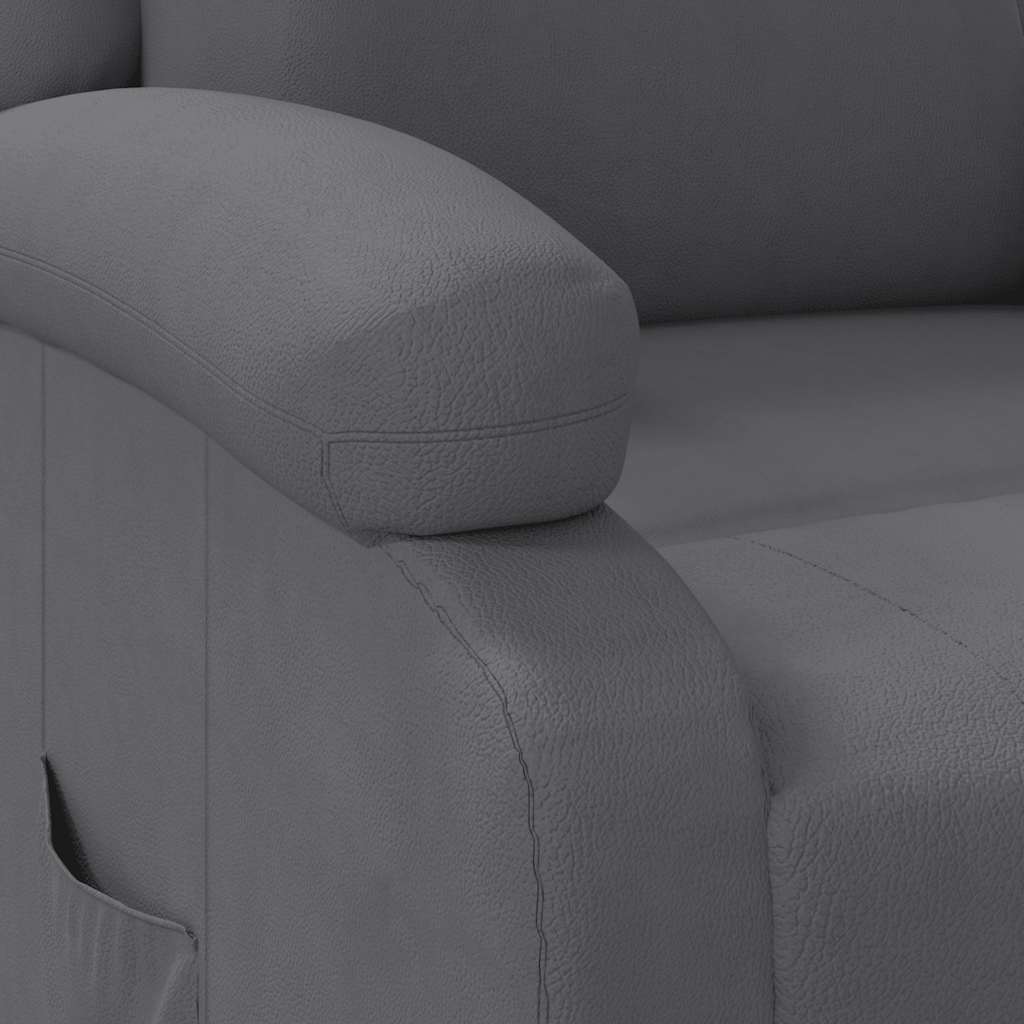 Recliner, grey, artificial leather