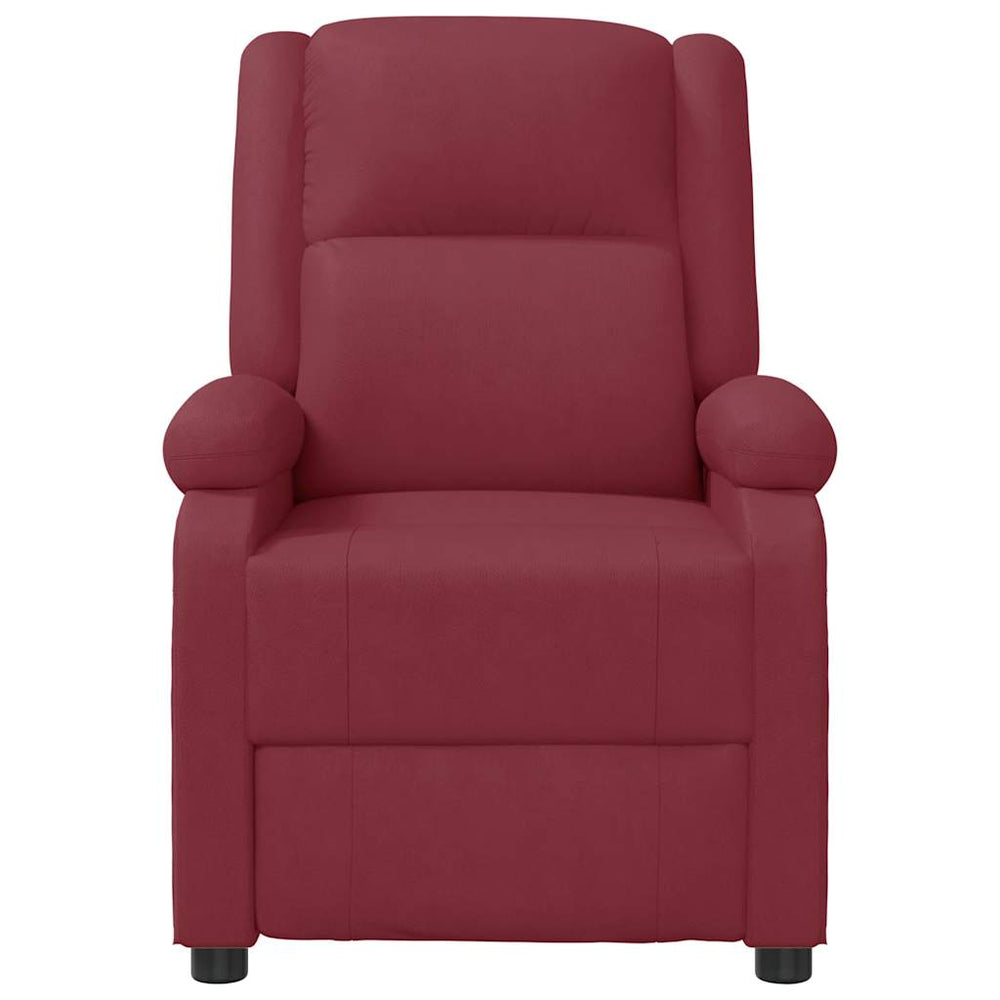 Recliner, burgundy, faux leather
