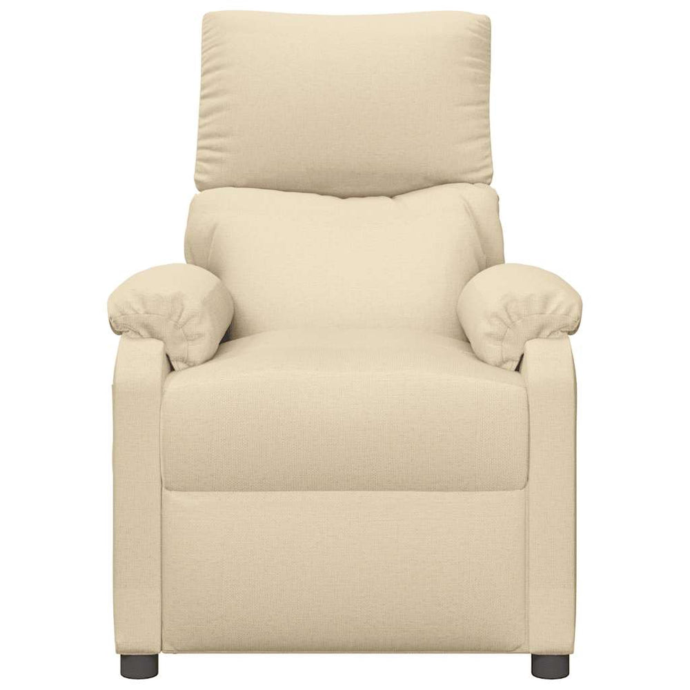 Recliner armchair, cream-colored, fabric