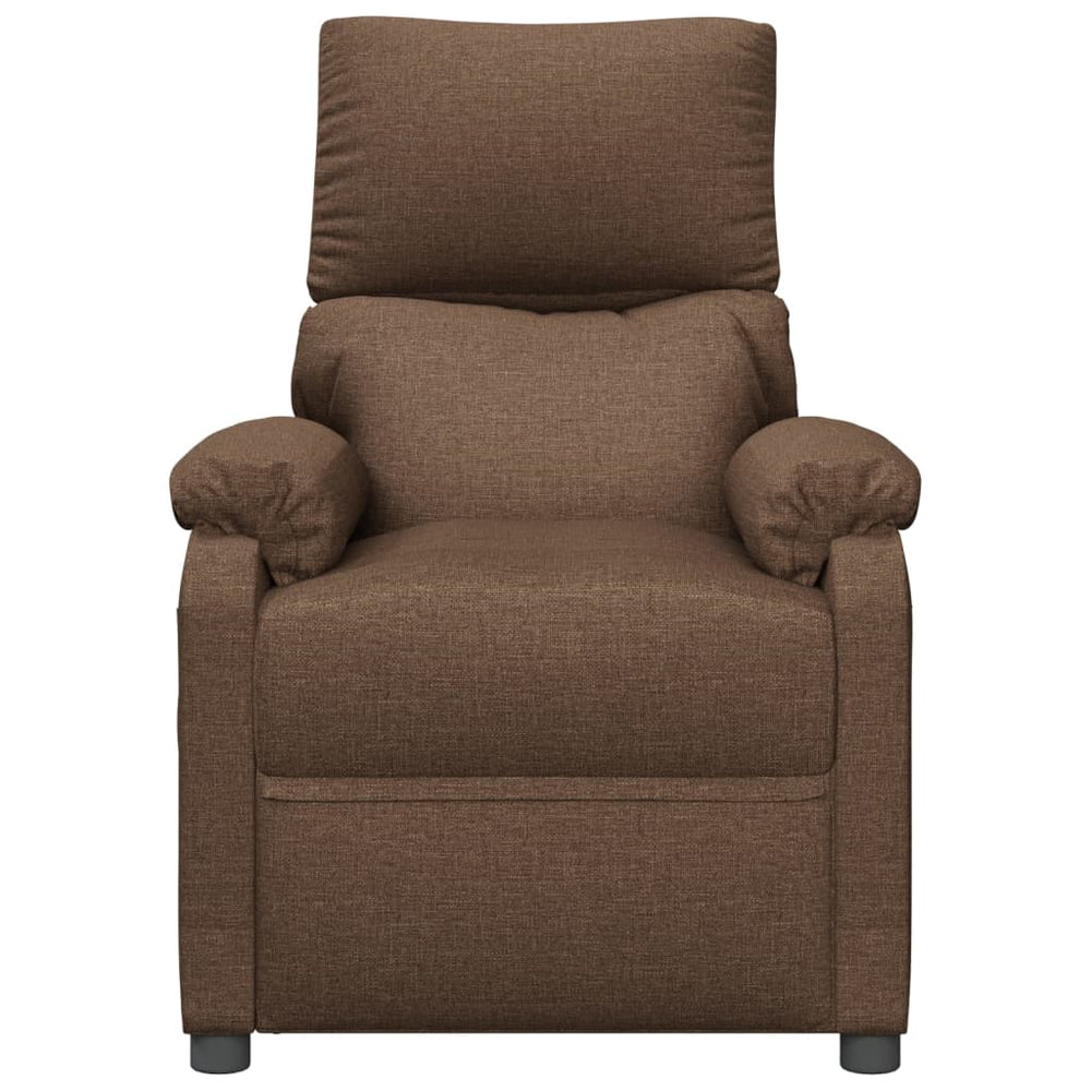 Reclining armchair, brown, fabric