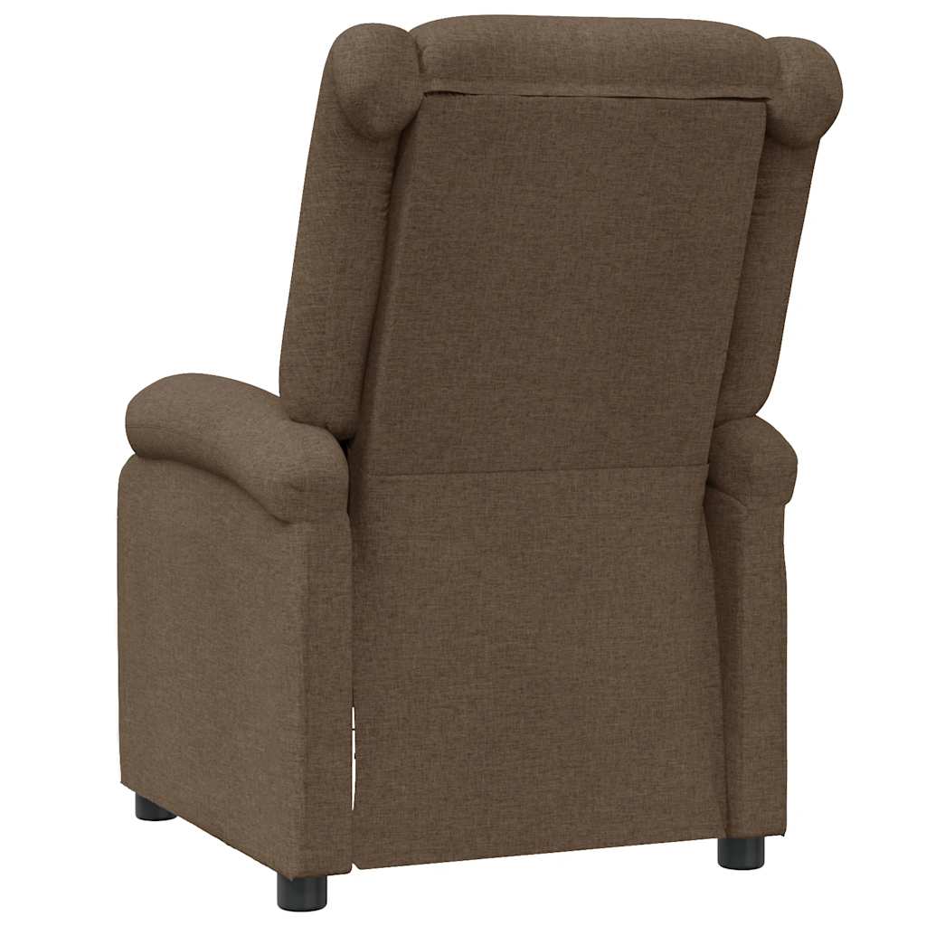 Reclining armchair, brown, fabric