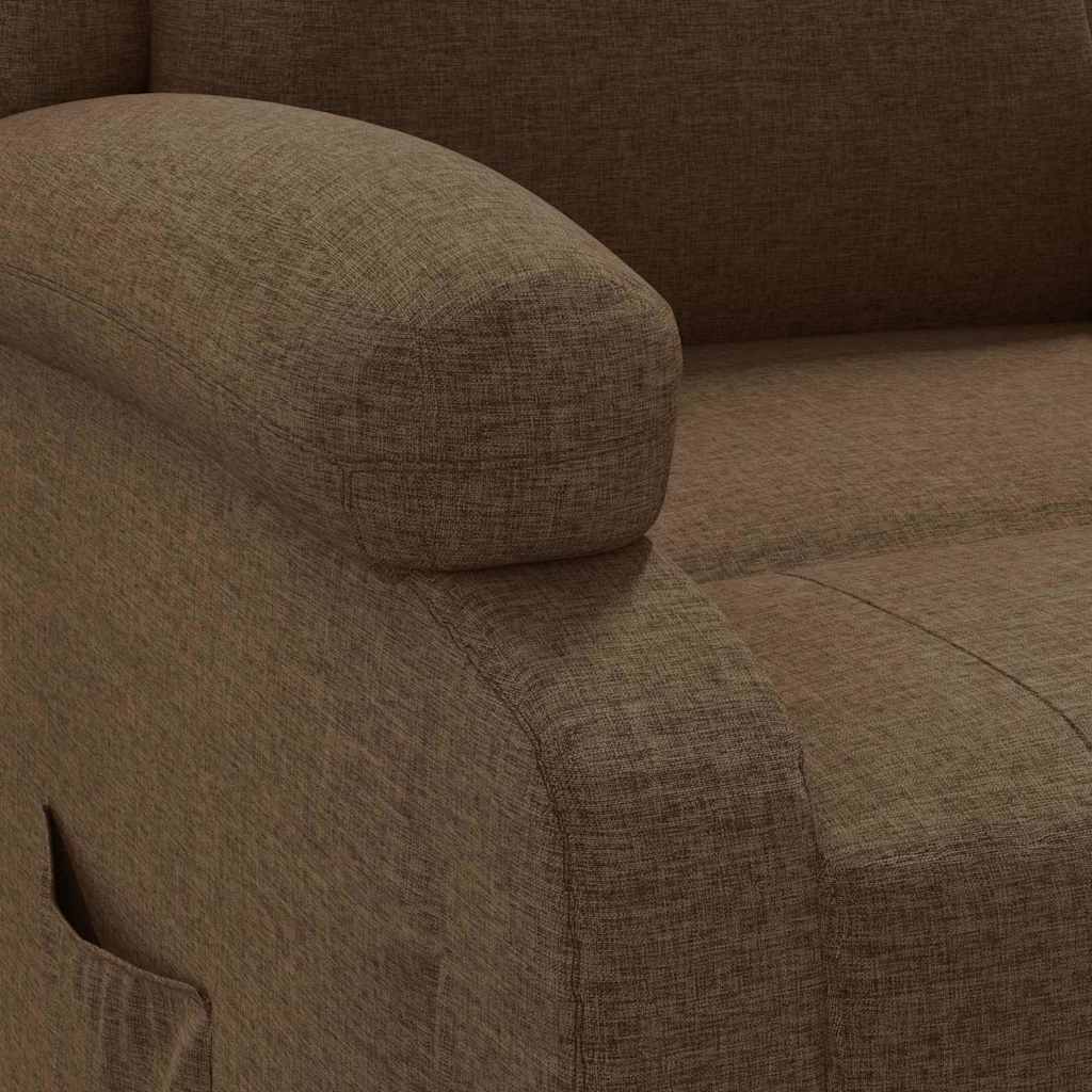 Reclining armchair, brown, fabric