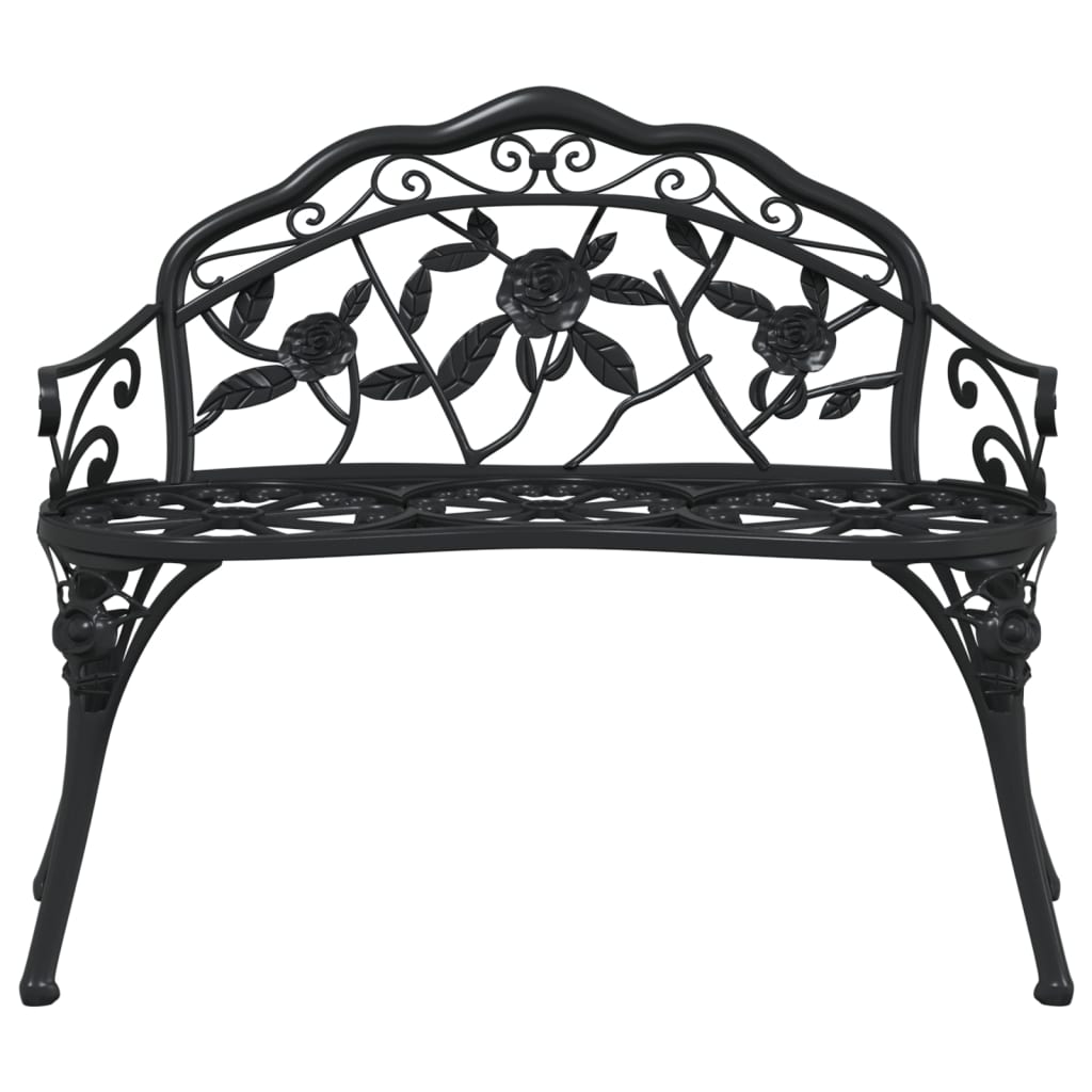 Garden bench, black, 100cm, cast aluminium
