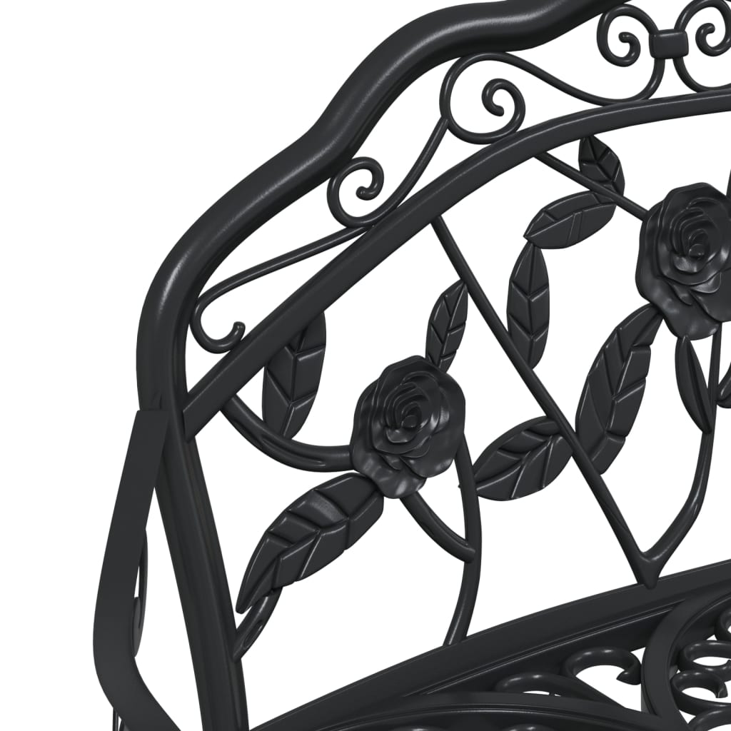 Garden bench, black, 100cm, cast aluminium