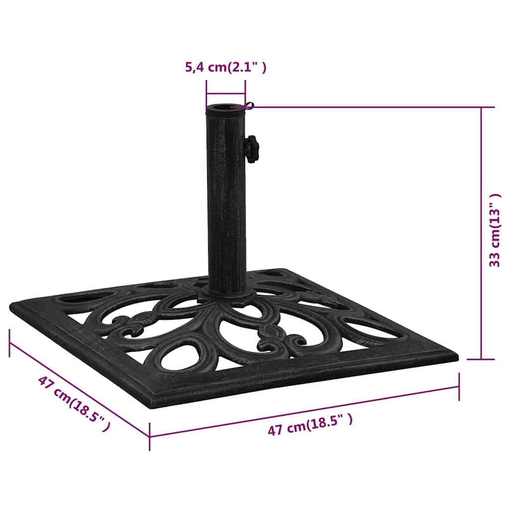 Parasol base, black, 47x47x33cm, cast iron
