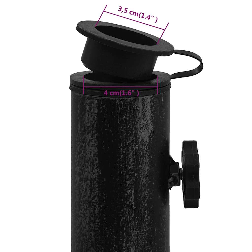 Parasol base, black, 47x47x33cm, cast iron