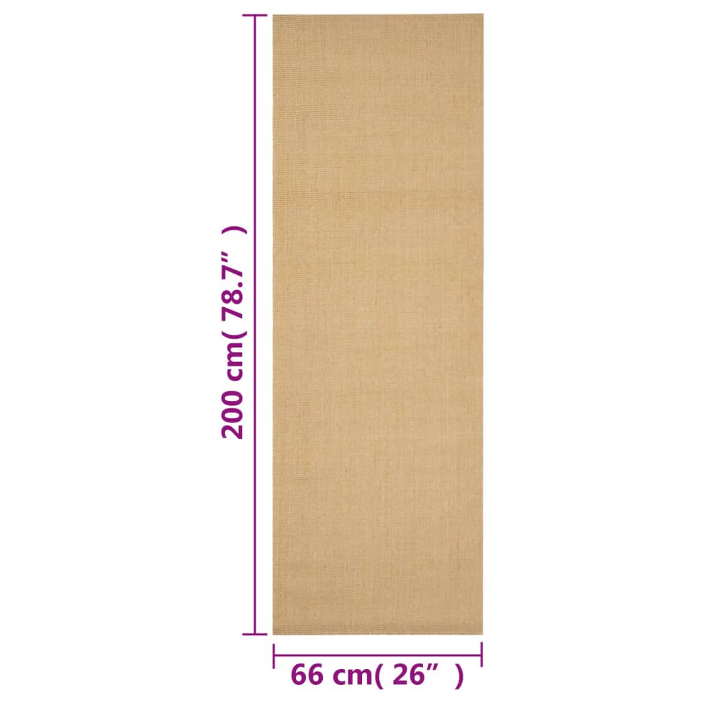 Rug, 66x200cm, natural sisal