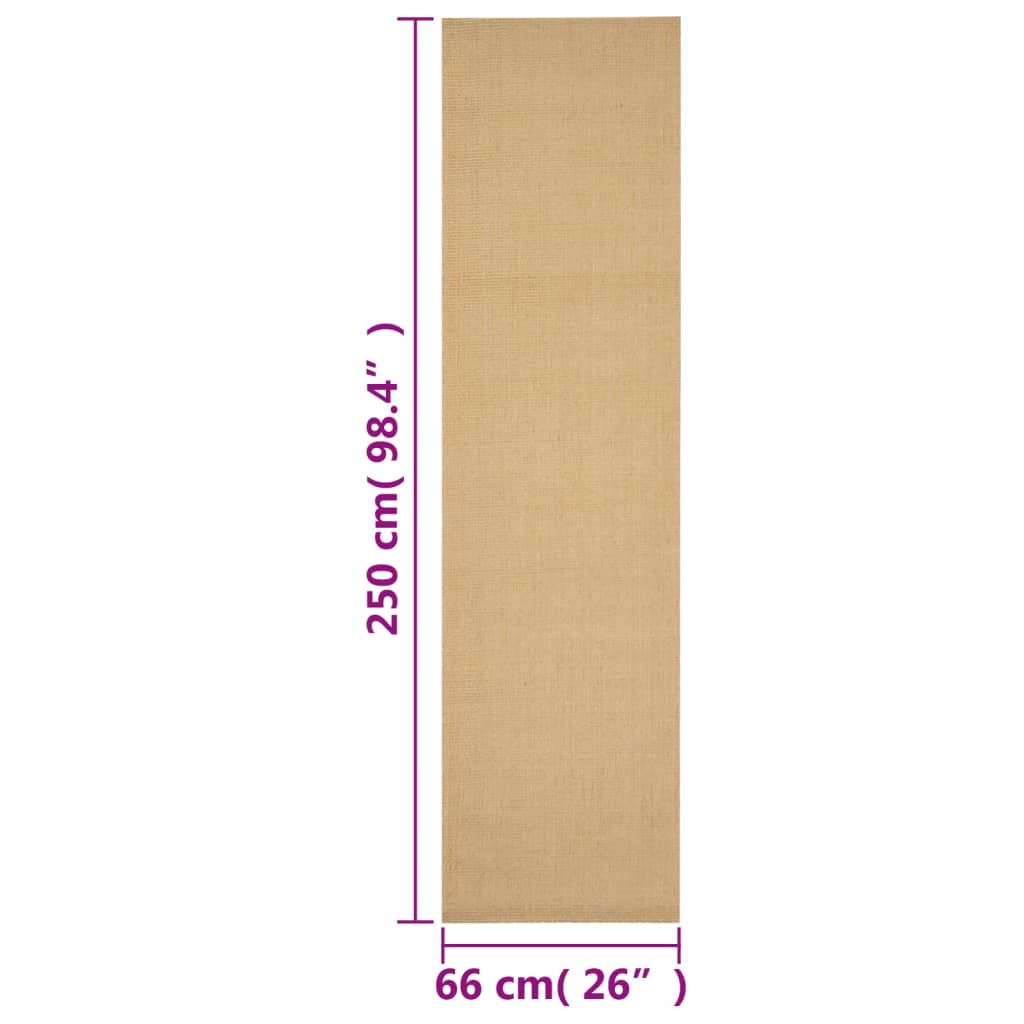 Rug, 66x250cm, natural sisal