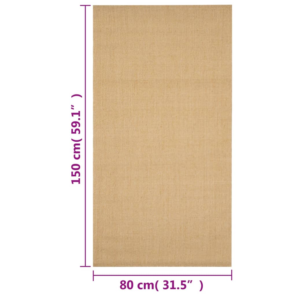 Rug, 80x150cm, natural sisal