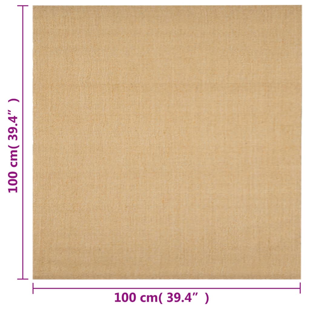 Rug, 100x100cm, natural sisal