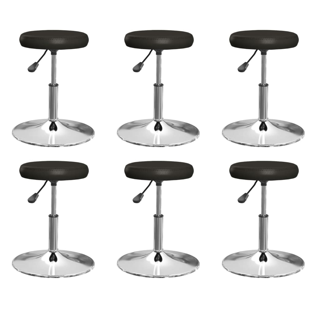 dining chairs, 6 pcs, black, artificial leather