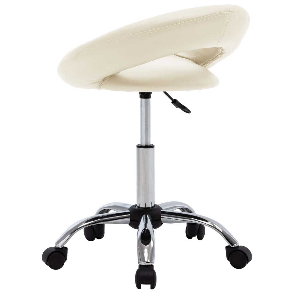 Swivel Dining Chair, Cream, Artificial Leather (323667)