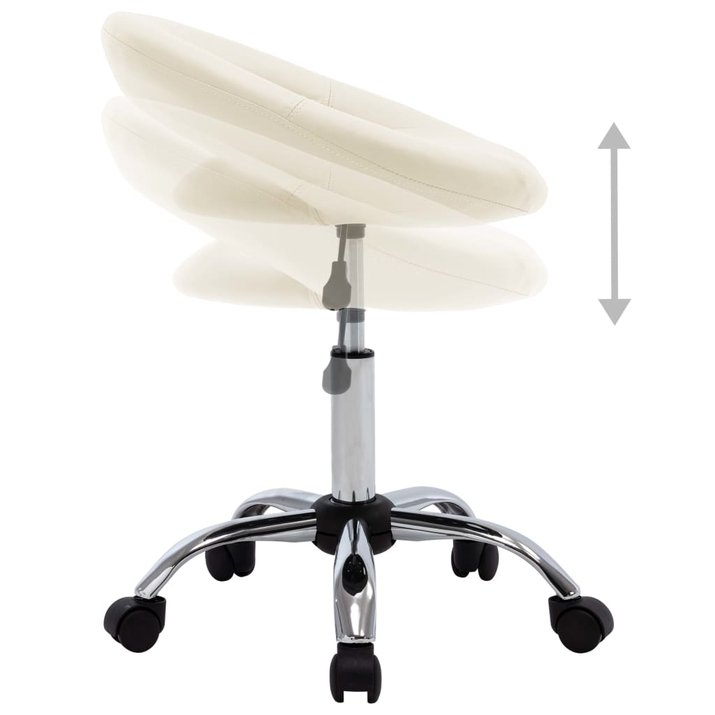 Swivel Dining Chair, Cream, Artificial Leather (323667)